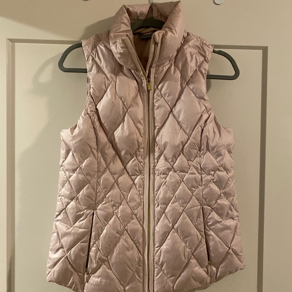 Athleta light pink down vest.